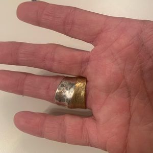 Silver and gold tone ring